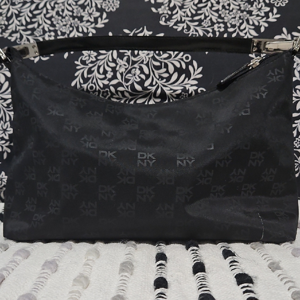 DKNY Black Monogram Shoulder Bag